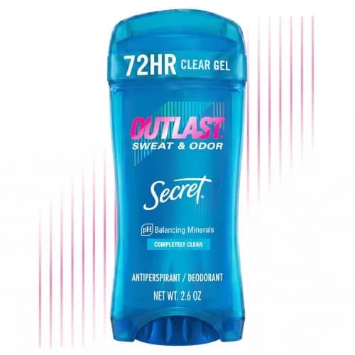 Secret Outlast Antiperspirant Deodorant for Women, 72hr Sweat & Odor Protection, Clear Gel 76ml (2.6 oz) | Pro-Hyaluronic Power thumbnail 1