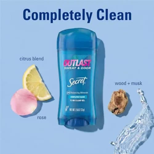 Secret Outlast Antiperspirant Deodorant for Women, 72hr Sweat & Odor Protection, Clear Gel 76ml (2.6 oz) | Pro-Hyaluronic Power thumbnail 7