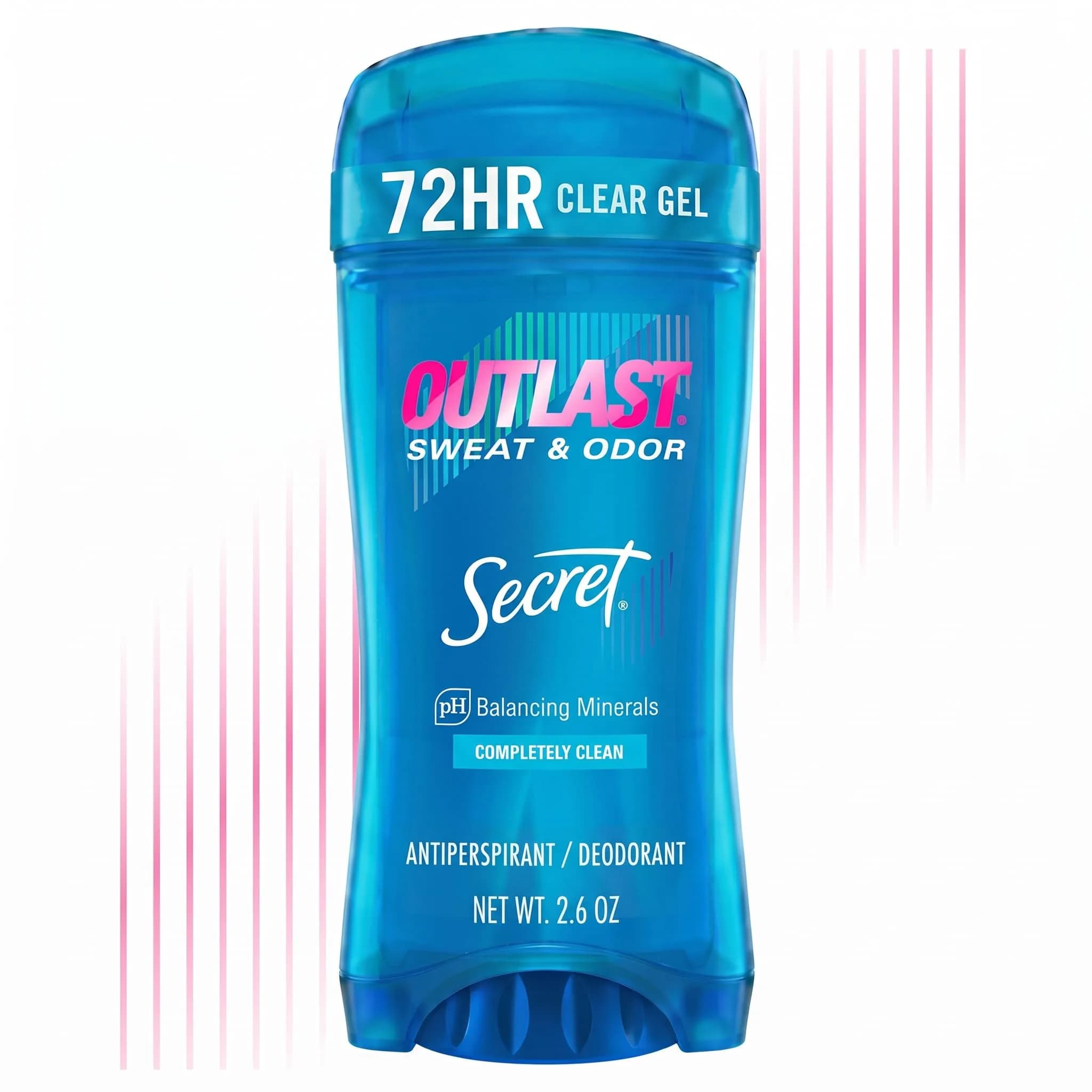 Secret Outlast Antiperspirant Deodorant for Women, Clear Gel 72hr Protection 79ml (2.6 oz) | PETA-Certified Cruelty-Free — 2.6 Ounce