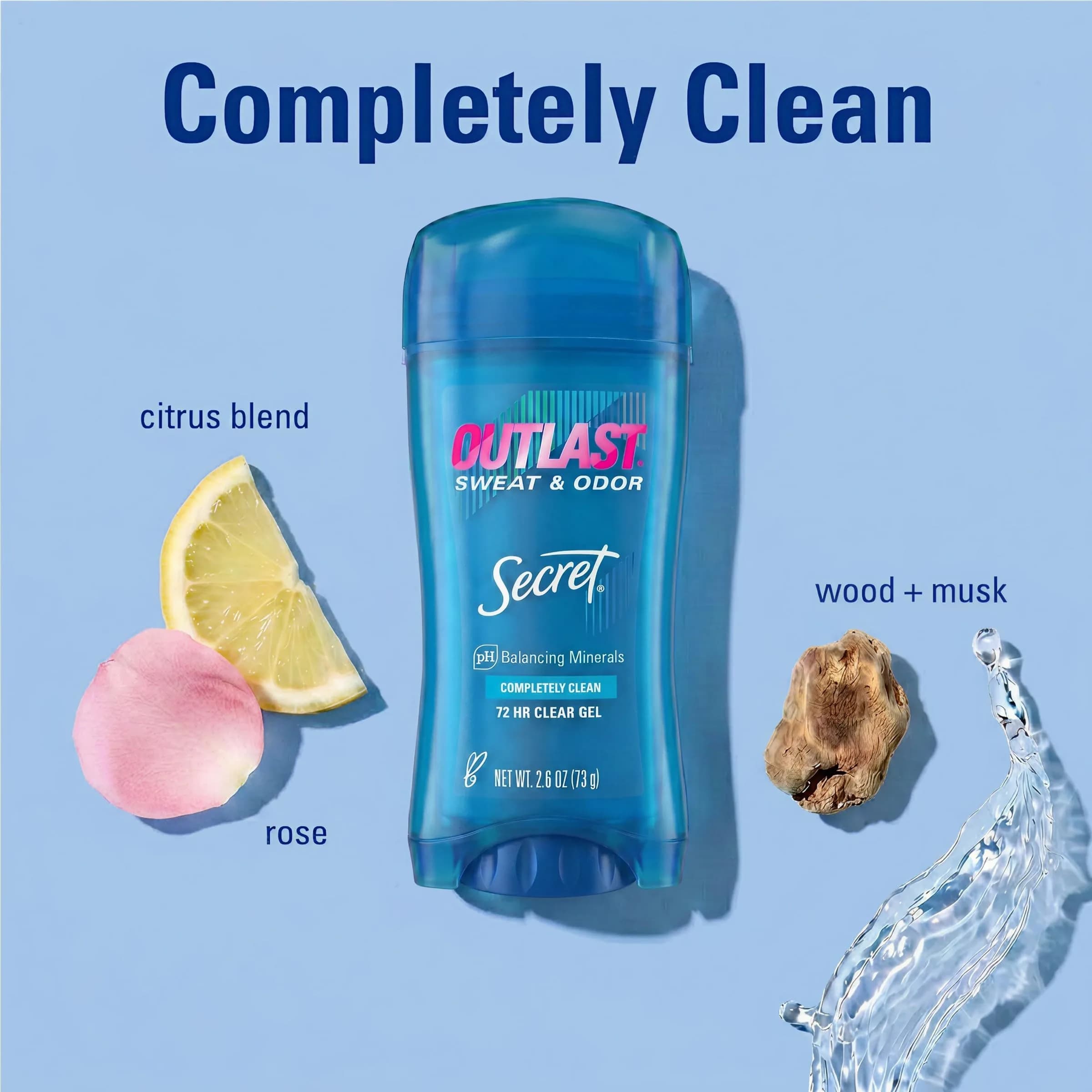 Secret Outlast Antiperspirant Deodorant for Women, 72hr Sweat & Odor Protection, Clear Gel 76ml (2.6 oz) | Pro-Hyaluronic Power - view 7