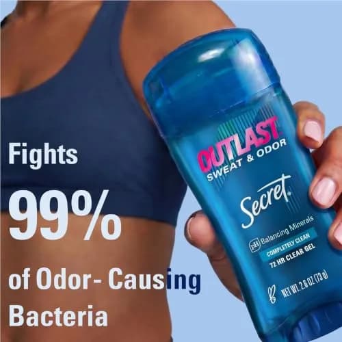 Secret Outlast Antiperspirant Deodorant for Women, 72hr Sweat & Odor Protection, Clear Gel 76ml (2.6 oz) | Pro-Hyaluronic Power thumbnail 3