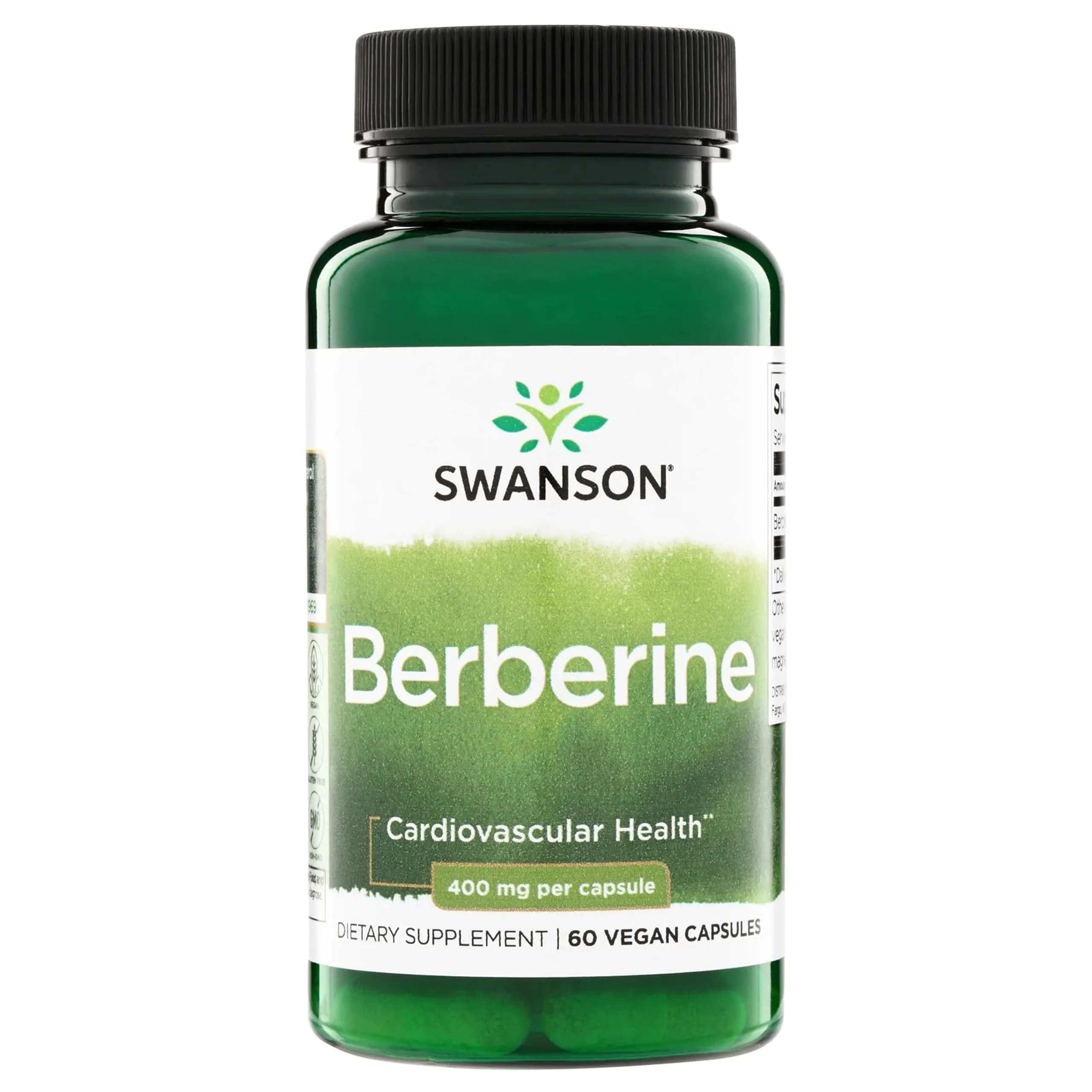 Swanson Berberine HCl Metabolic Health 400 mg 60 Vegan Capsules | Supports Cardiovascular & Metabolic Health - main product image