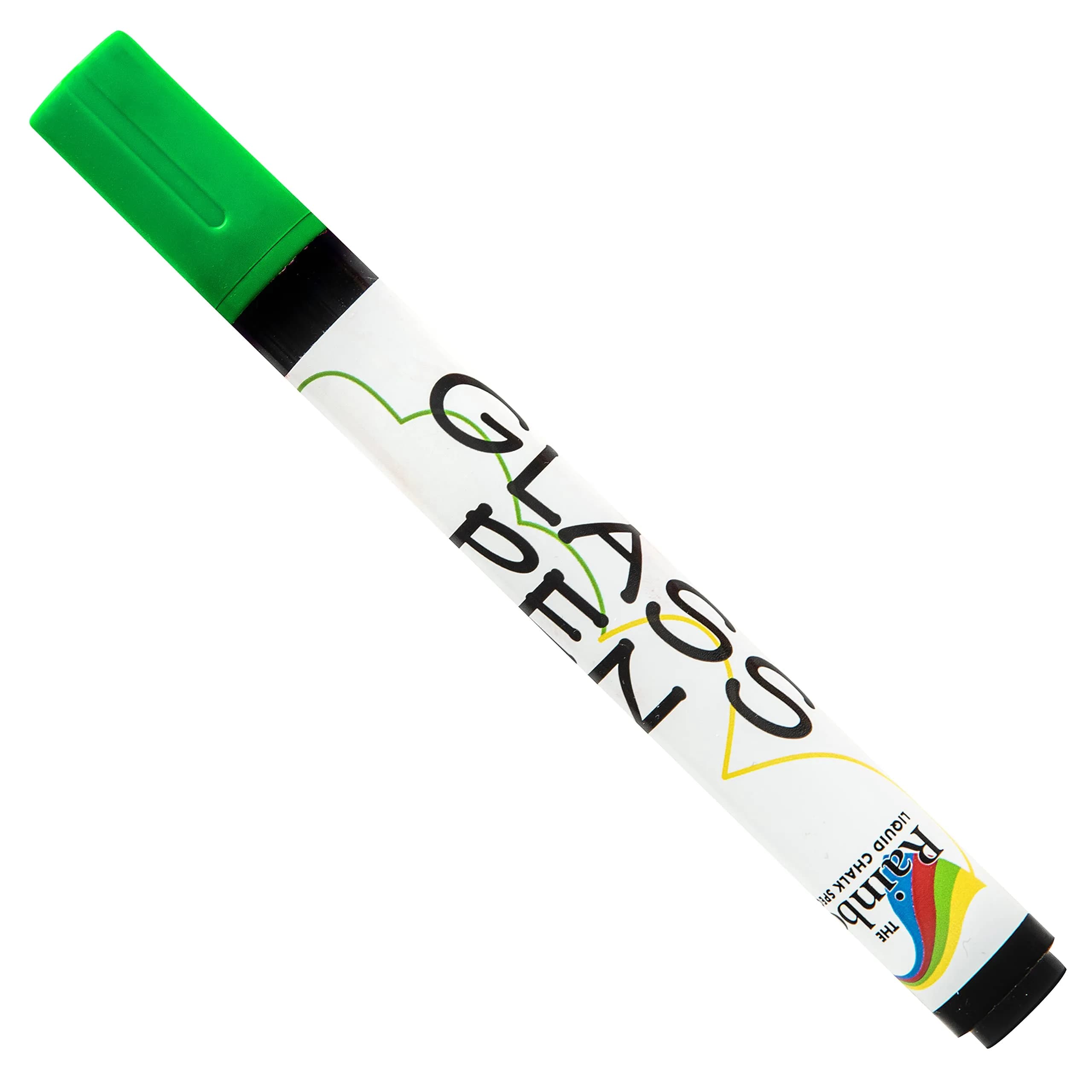 Rainbow Chalk Markers Limited Glass Pen Window Marker Green Fine Tip 5mm (0.2 inch) | Non-Toxic Water-Based Ink - main product image