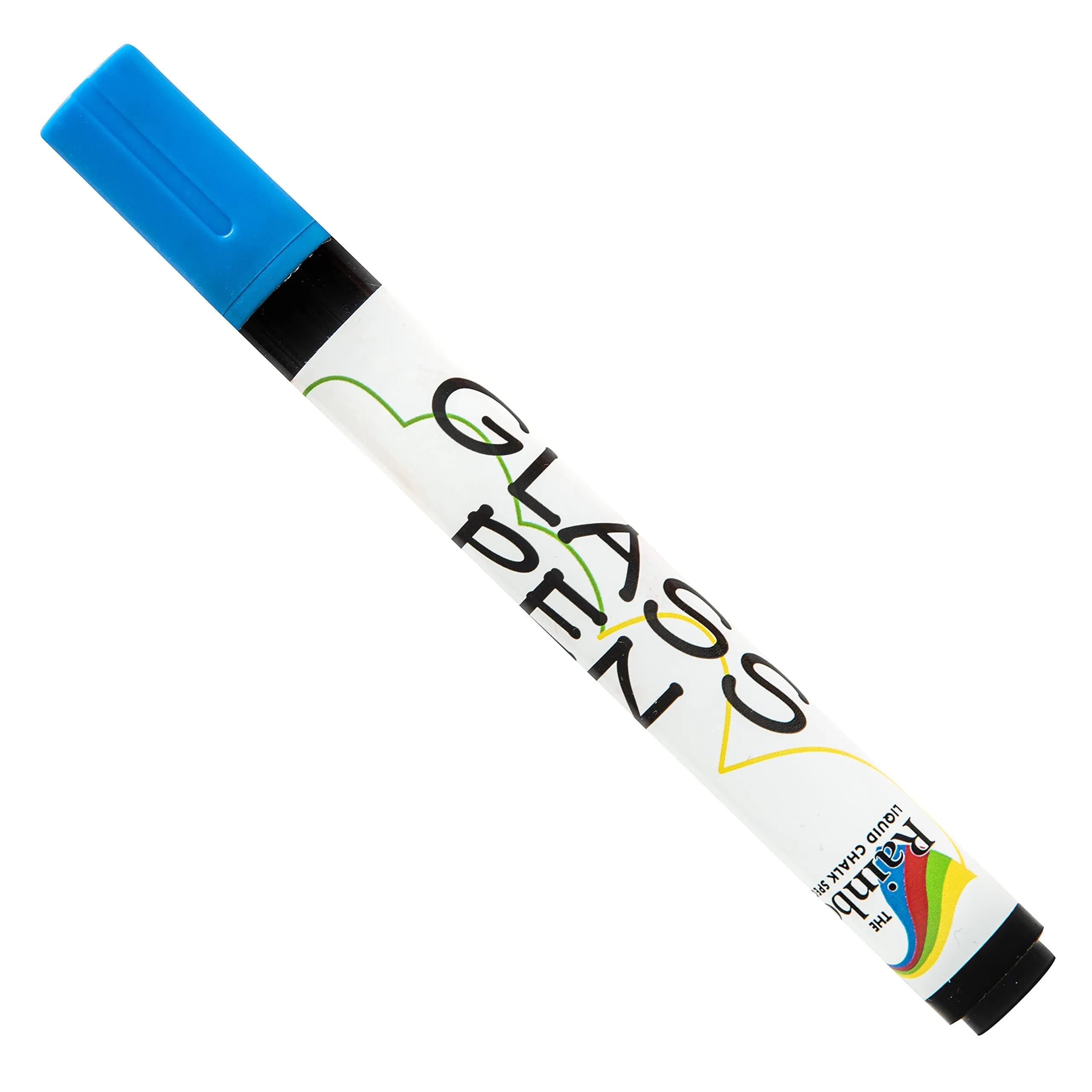 Rainbow Chalk Markers Limited Glass Pen Window Marker Blue Fine Tip | Non-Toxic Water-Based Ink for Glass & Mirrors — Blue
