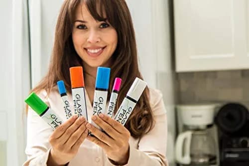 Rainbow Chalk Markers Limited Glass Pen Window Marker Blue Fine Tip | Non-Toxic Water-Based Ink for Glass & Mirrors thumbnail 8