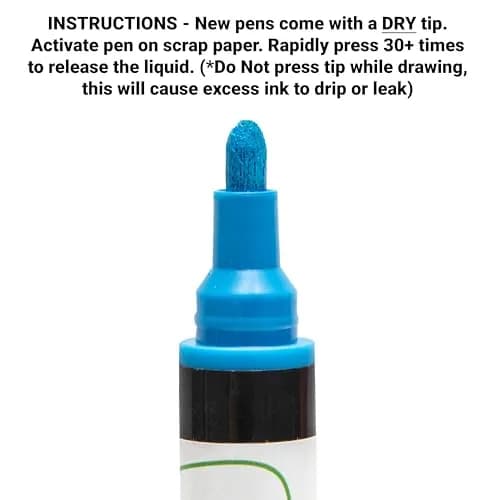 Rainbow Chalk Markers Limited Glass Pen Window Marker Blue Fine Tip | Non-Toxic Water-Based Ink for Glass & Mirrors thumbnail 2