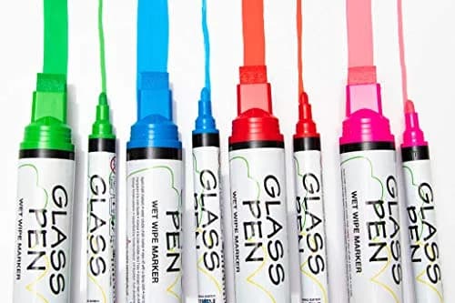 Rainbow Chalk Markers Limited Glass Pen Window Marker White Fine Tip | Writes on Glass, Mirrors, Windows thumbnail 3