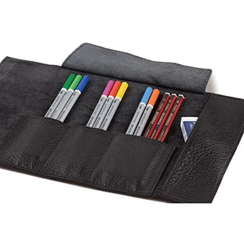 STAEDTLER Leather Pencil Case Black 900 LC-BK | Luxurious Cowhide, 4 Compartments, Unisex thumbnail 2