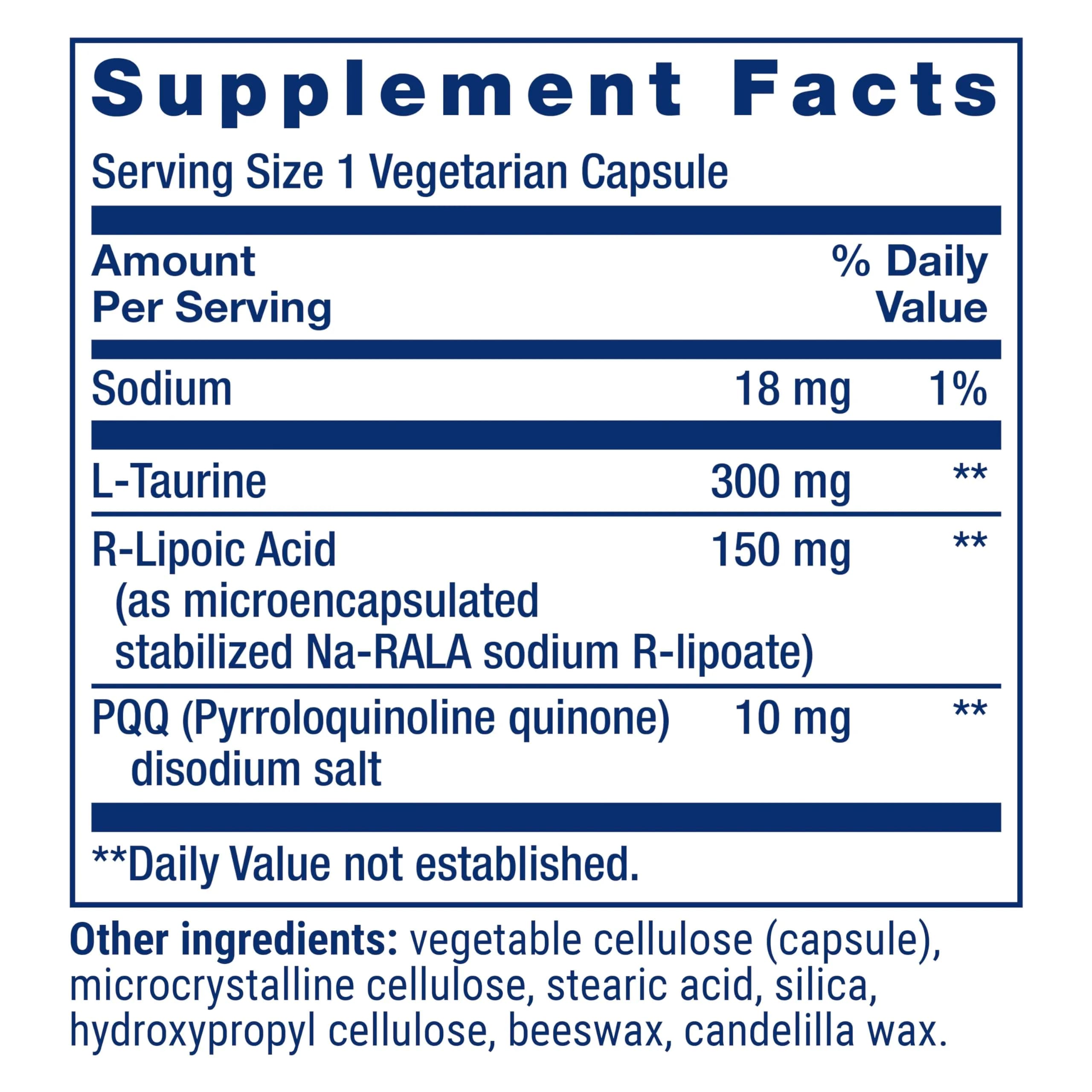 Life Extension Mitochondrial Basics with PQQ, L-Taurine, R-lipoic Acid 30 Capsules | Foundational Supplement for Cellular Energy Production, Brain and Heart Health - view 3