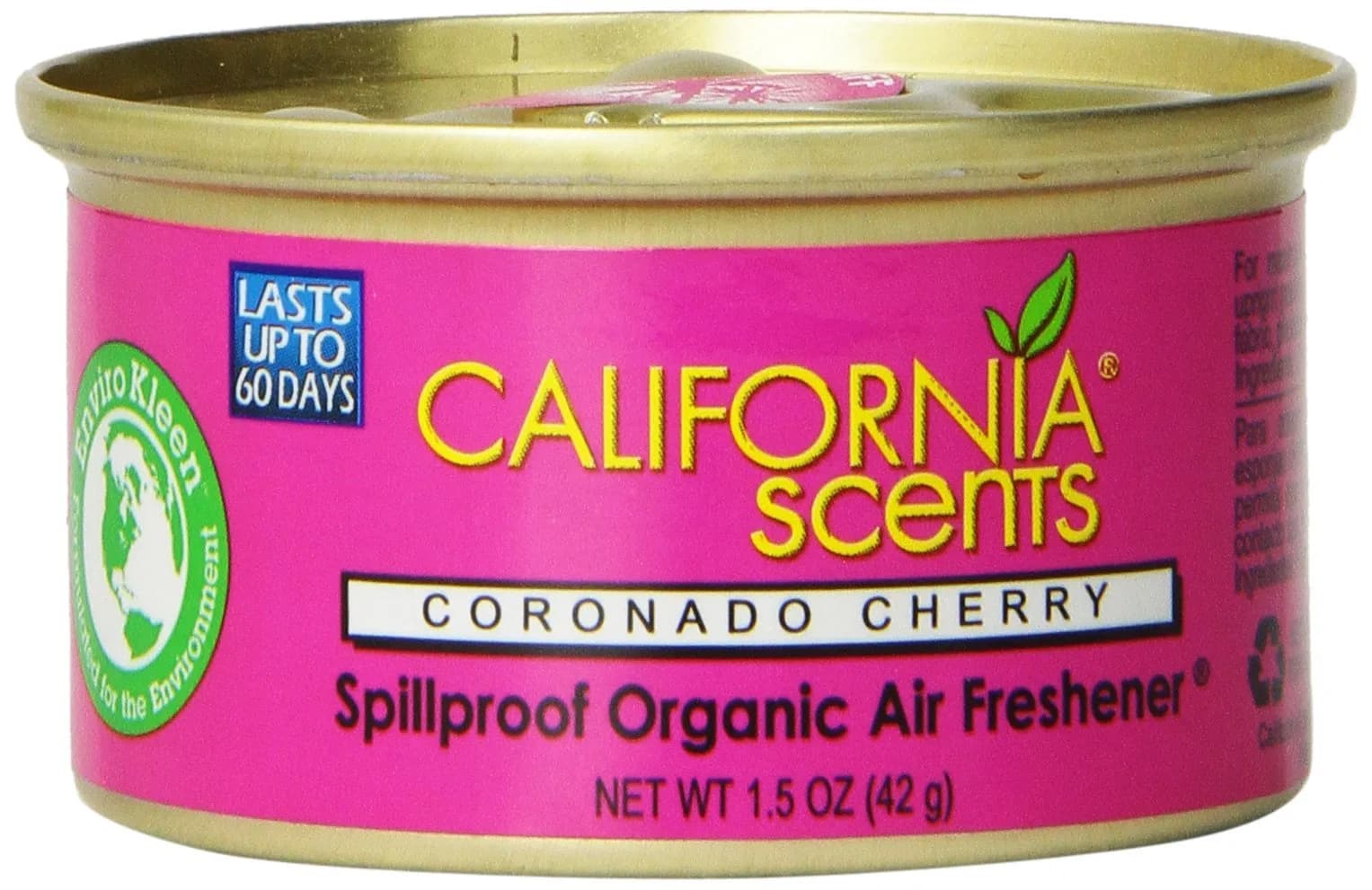 California Scents Coronado Cherry Spillproof Organic Air Freshener 156g (6oz) | 4-Pack, Lasts 60 Days — Coronada Cherry