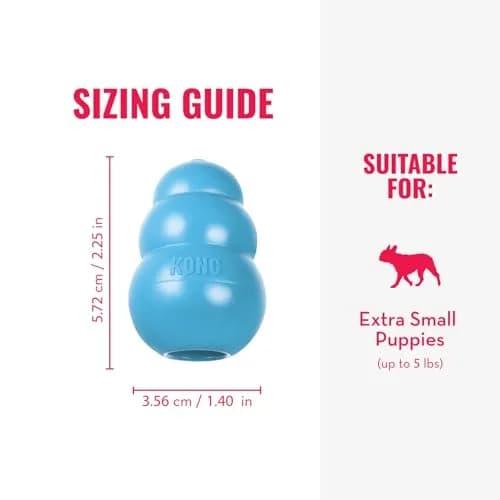 KONG Puppy Natural Rubber Teething Chew Toy for XS Puppies | Gentle, Bounce & Stuffable thumbnail 4