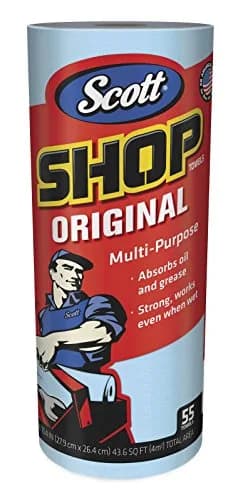 Scott Blue Shop Towels 55 Count | Strong, Absorbent, Works When Wet thumbnail 1