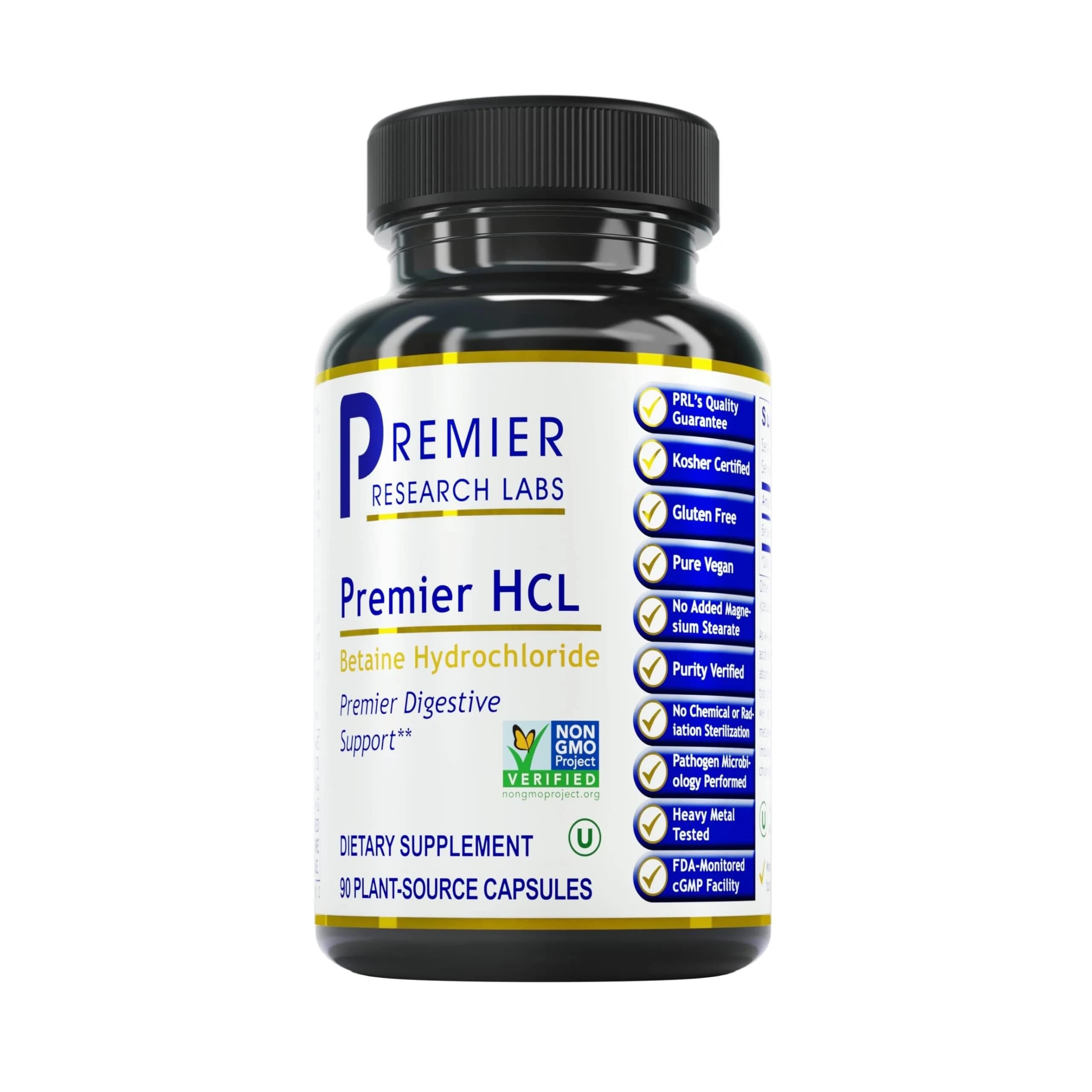 Premier Research Labs Premier HCL - Betaine HCL - 90 Vegetarian Capsules | Supports Digestion & Nutrient Absorption — Red