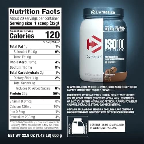 Dymatize ISO100 Gourmet Chocolate Whey Protein Isolate Powder 1.36 kg (3 lb) | Fast-Absorbing Muscle Fuel thumbnail 7