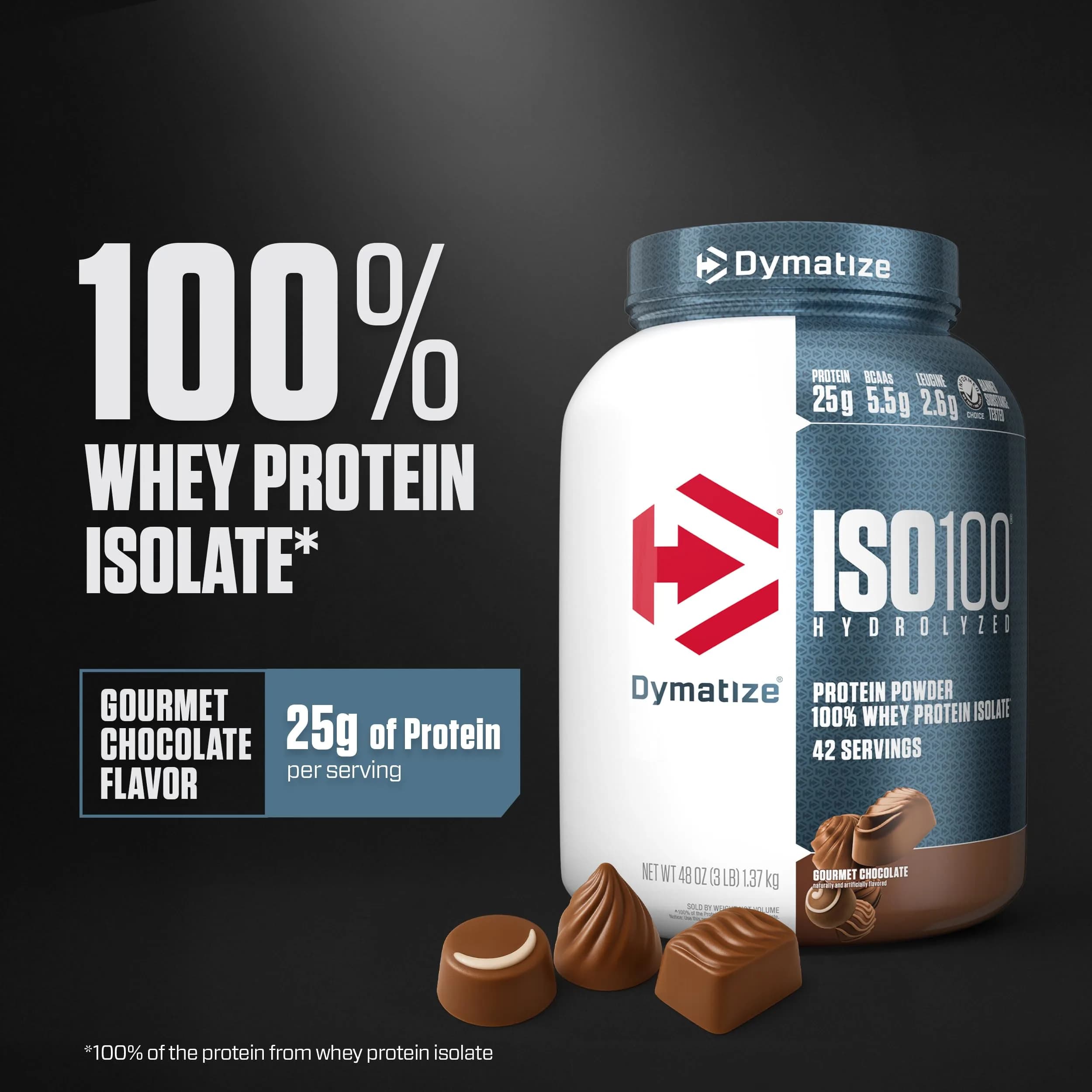Dymatize ISO100 Dunkin' Mocha Latte Whey Protein Powder - Chocolate, 3lb | 25g Protein, 95mg Caffeine - view 2