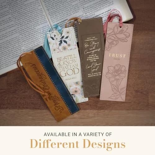 Christian Art Gifts Footprints Faux Leather Bookmark | Inspirational Faith Gift, 6.5 x 2.2 inches thumbnail 6