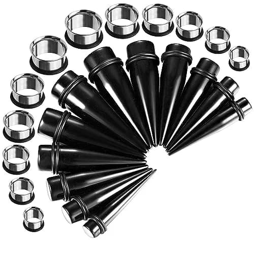 BodyJ4You Ear Gauge Stretching Kit 00G-20mm Big Gauges for Ears | Complete 24-Piece Set for Ear Piercing thumbnail 1