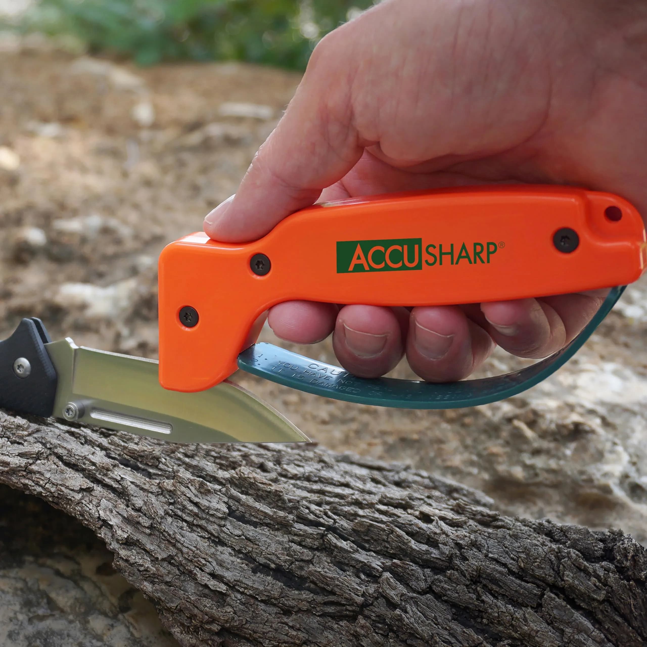 AccuSharp Knife Sharpener Blaze Orange | Sharpens Straight & Serrated Knives in 10 Seconds - view 4