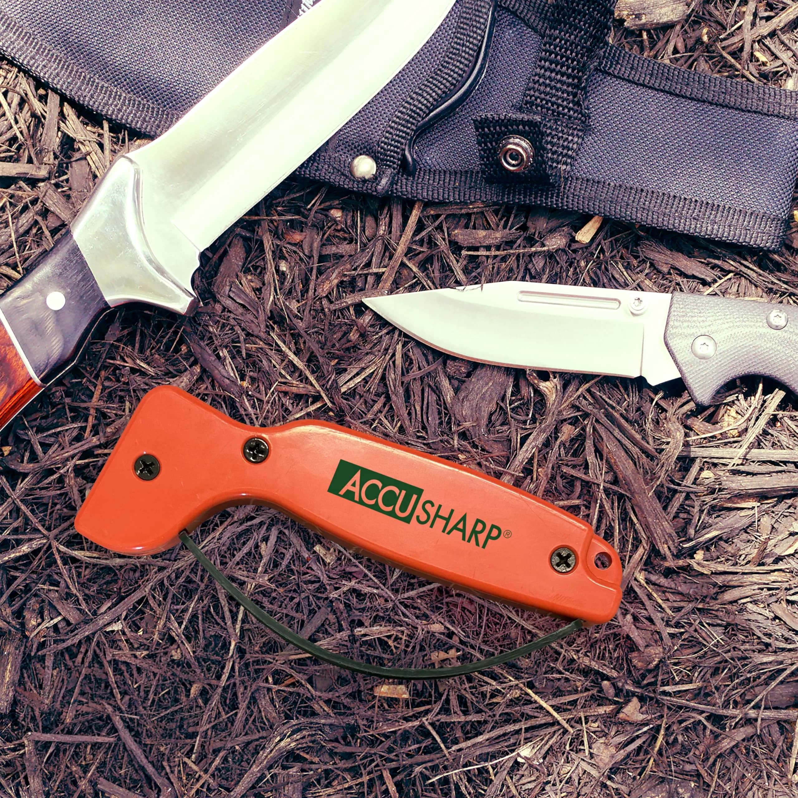 AccuSharp Knife Sharpener Blaze Orange | Sharpens Straight & Serrated Knives in 10 Seconds - view 5