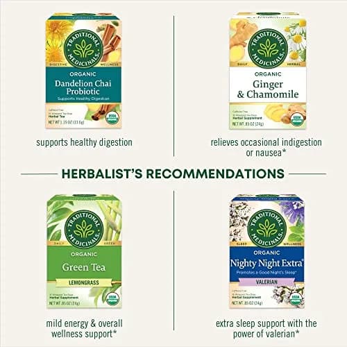 Traditional Medicinals Organic Chamomile with Lavender Herbal Tea 16 Tea Bags (Pack of 1) | Calms Nervous System thumbnail 4