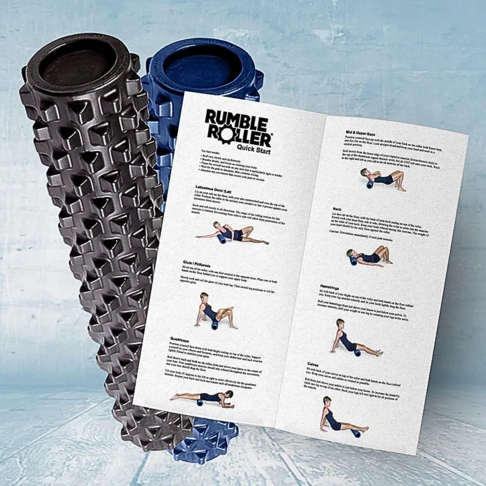 RumbleRoller Original Textured Foam Roller - Compact 12-Inch Blue | Deep Tissue Massage Therapy - view 2