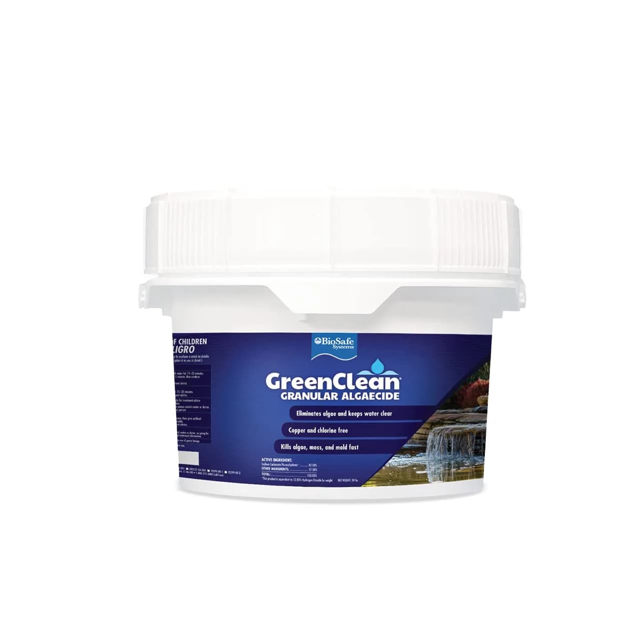 BioSafe Systems GreenClean Granular Algaecide 20 lbs | Fast-Acting Pond & Water Feature Treatment