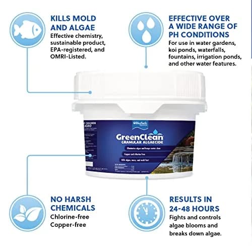 BioSafe Systems GreenClean Granular Algaecide 20 lbs | Fast-Acting Pond & Water Feature Treatment thumbnail 2