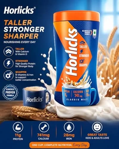 Horlicks Original Classic Malt Plain Drink Mix 450 g (15.87 oz) | Authentic USA Import for India thumbnail 4