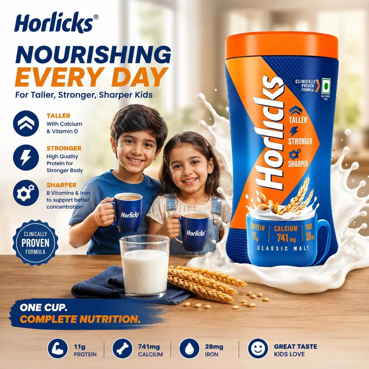 Horlicks Original Classic Malt Plain Drink Mix 450 g (15.87 oz) | Authentic USA Import for India - view 5