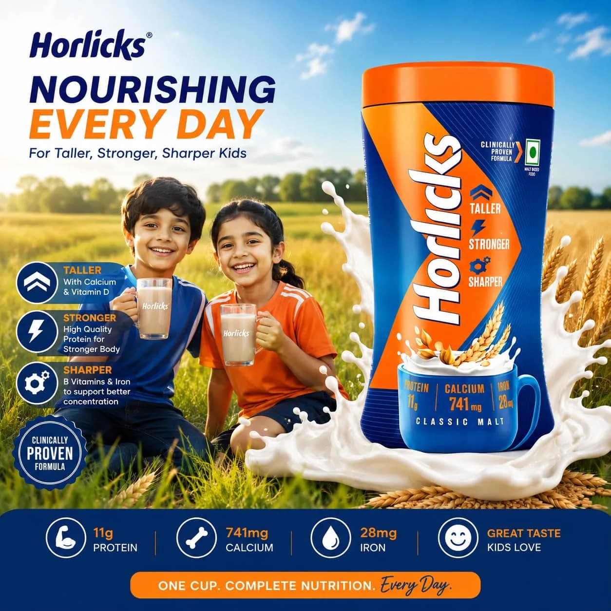 Horlicks Original Classic Malt Plain Drink Mix 450 g (15.87 oz) | Authentic USA Import for India - view 3
