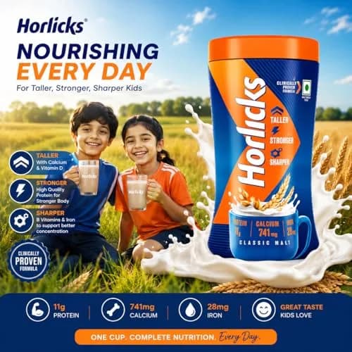 Horlicks Original Classic Malt Plain Drink Mix 450 g (15.87 oz) | Authentic USA Import for India thumbnail 3