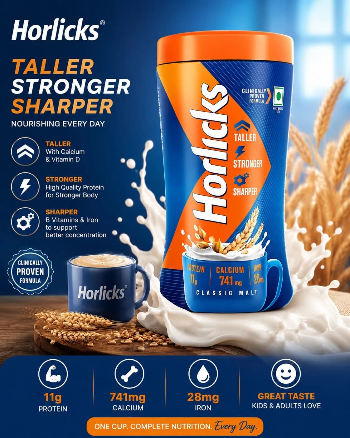 Horlicks Original Classic Malt Plain Drink Mix 450 g (15.87 oz) | Authentic USA Import for India - view 4