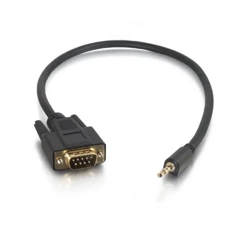 C2G Velocity DB9 Male to 3.5mm Male Serial RS232 Adapter Cable, Black 0.45m (1.5 Feet) thumbnail 1