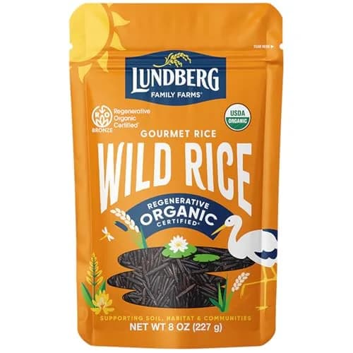 Lundberg Wild Rice, Regenerative Organic Certified – 8 Oz | California Cultivated Wild Black Rice, Whole Grain — 8 Ounce