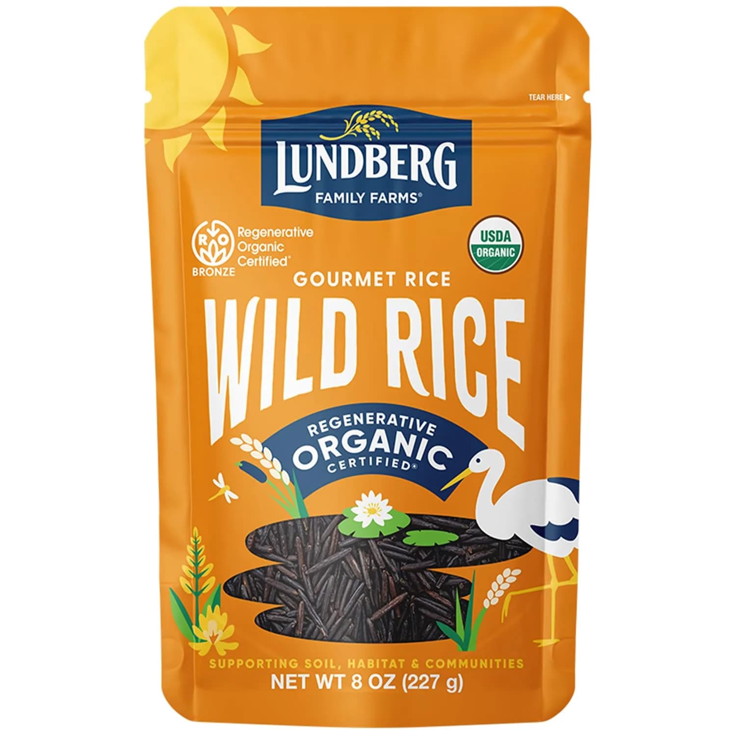Lundberg Wild Rice, Regenerative Organic Certified – 8 Oz | California Cultivated Wild Black Rice, Whole Grain