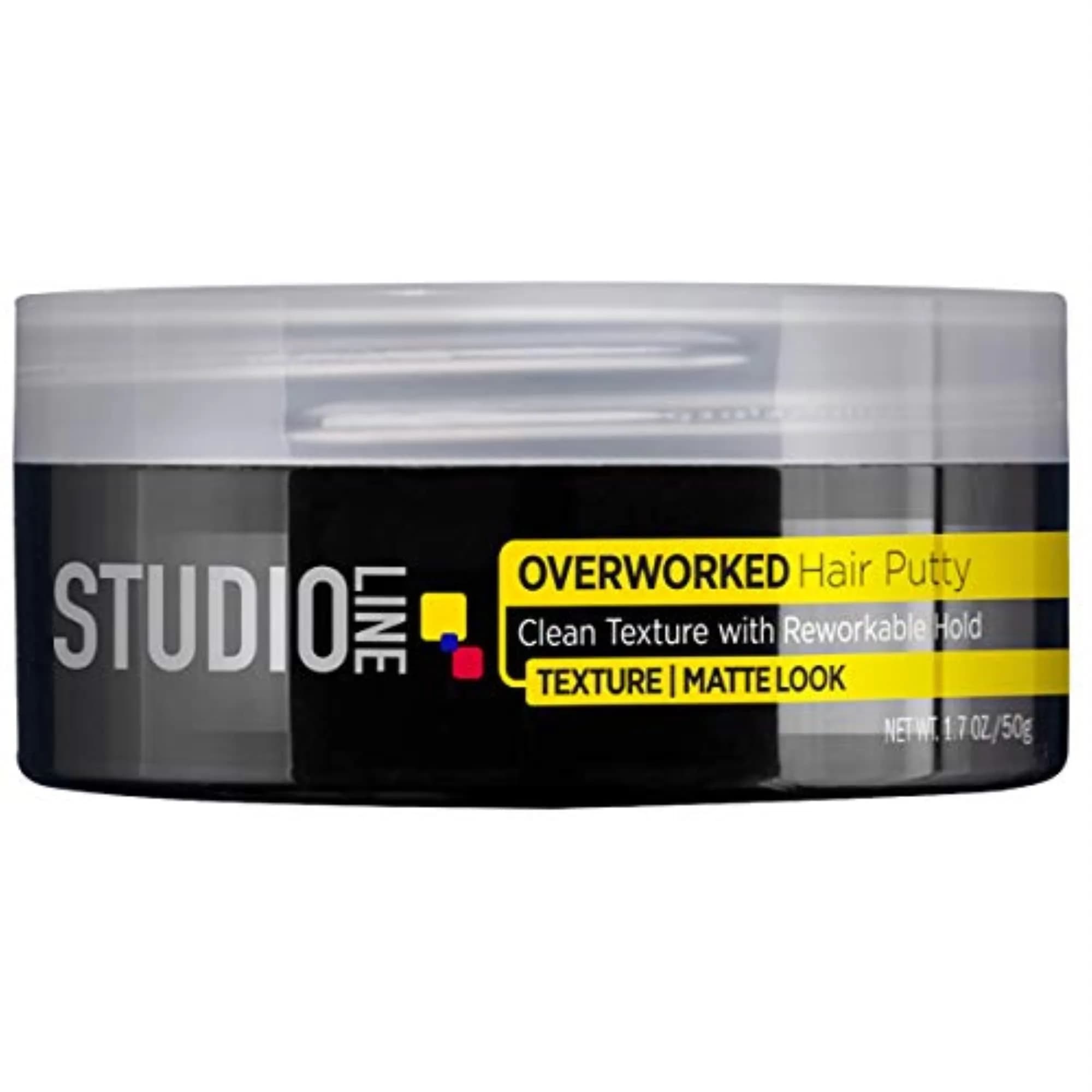 L'Oreal Paris Studio Line Texture and Control Overworked Hair Putty 51ml (1.7 Oz) (3 Pack) | Reworkable Hold for Textured Styles