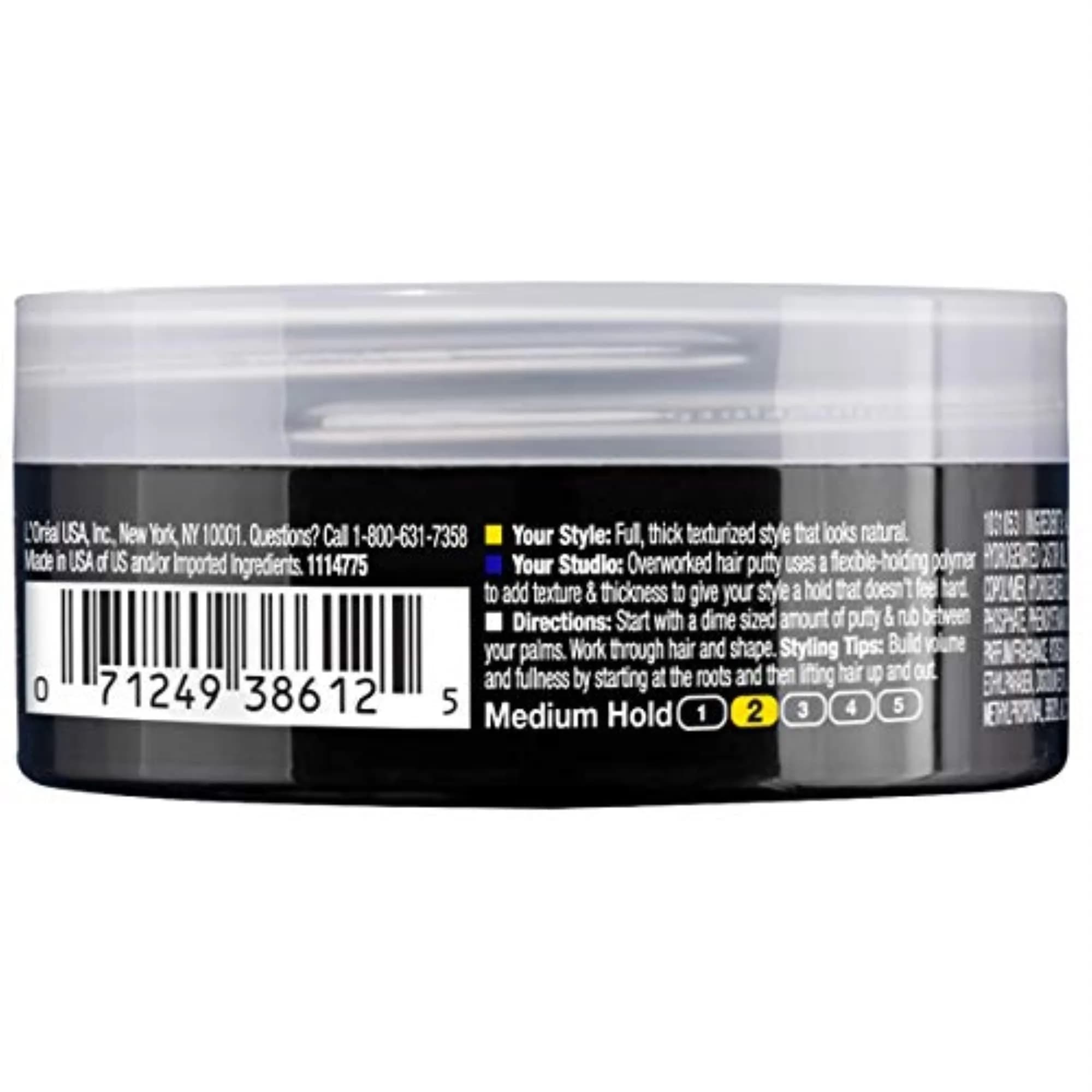 L'Oreal Paris Studio Line Texture and Control Overworked Hair Putty 51ml (1.7 Oz) (3 Pack) | Reworkable Hold for Textured Styles - view 2
