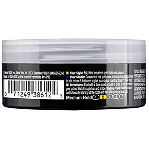 L'Oreal Paris Studio Line Texture and Control Overworked Hair Putty 51ml (1.7 Oz) (3 Pack) | Reworkable Hold for Textured Styles thumbnail 2