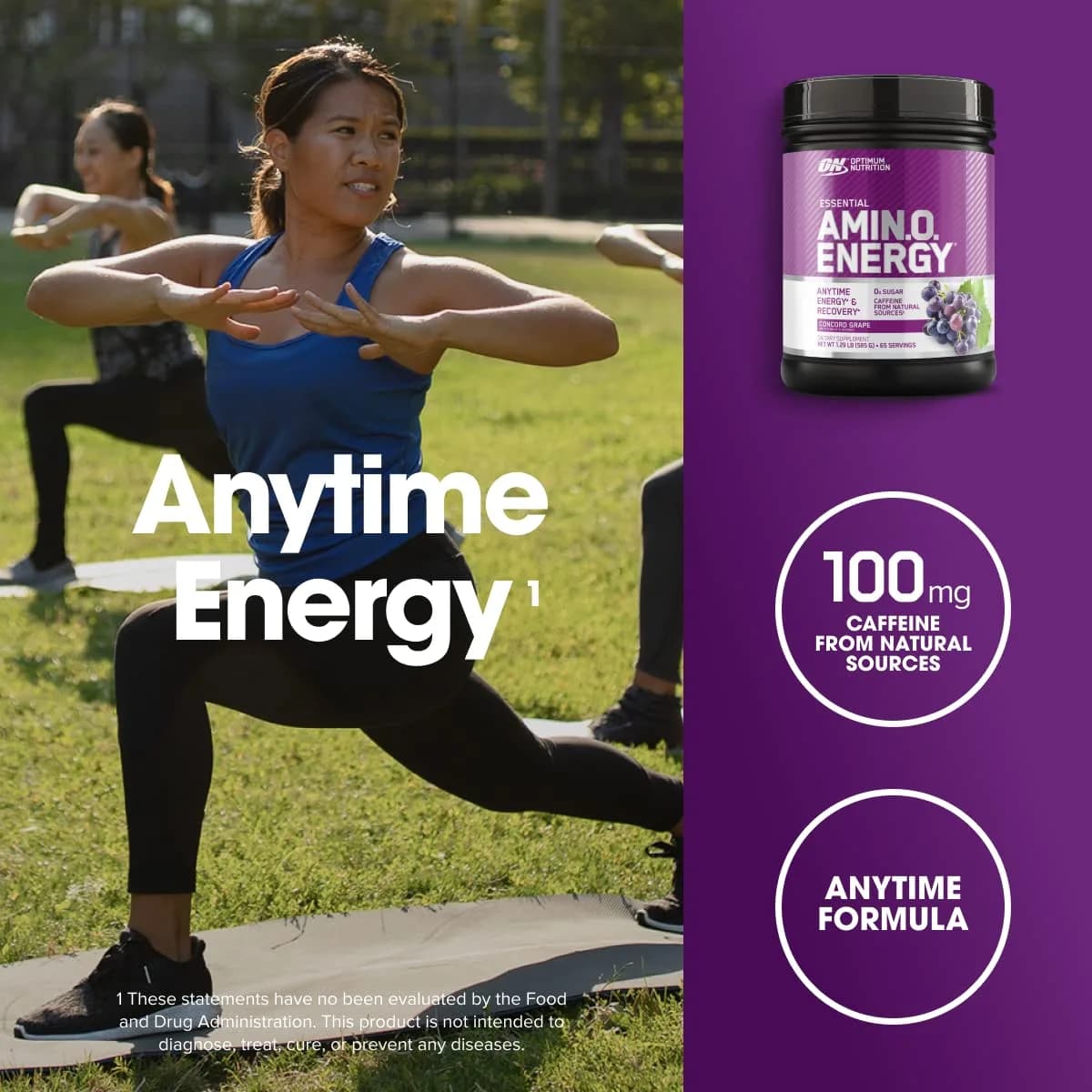 Optimum Nutrition Essential AmiN.O. Energy Watermelon Flavor Pre Workout Powder, 65 Servings | Supports Recovery & Energy - view 4