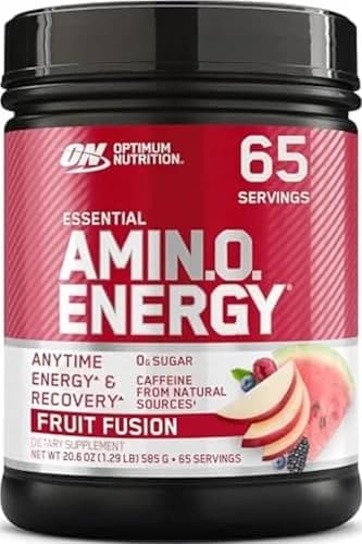 Optimum Nutrition Amino Energy Pre Workout Powder Fruit Fusion 65 Servings (1.29 lb / 585 g) | Keto Friendly BCAA Energy Drink thumbnail 1