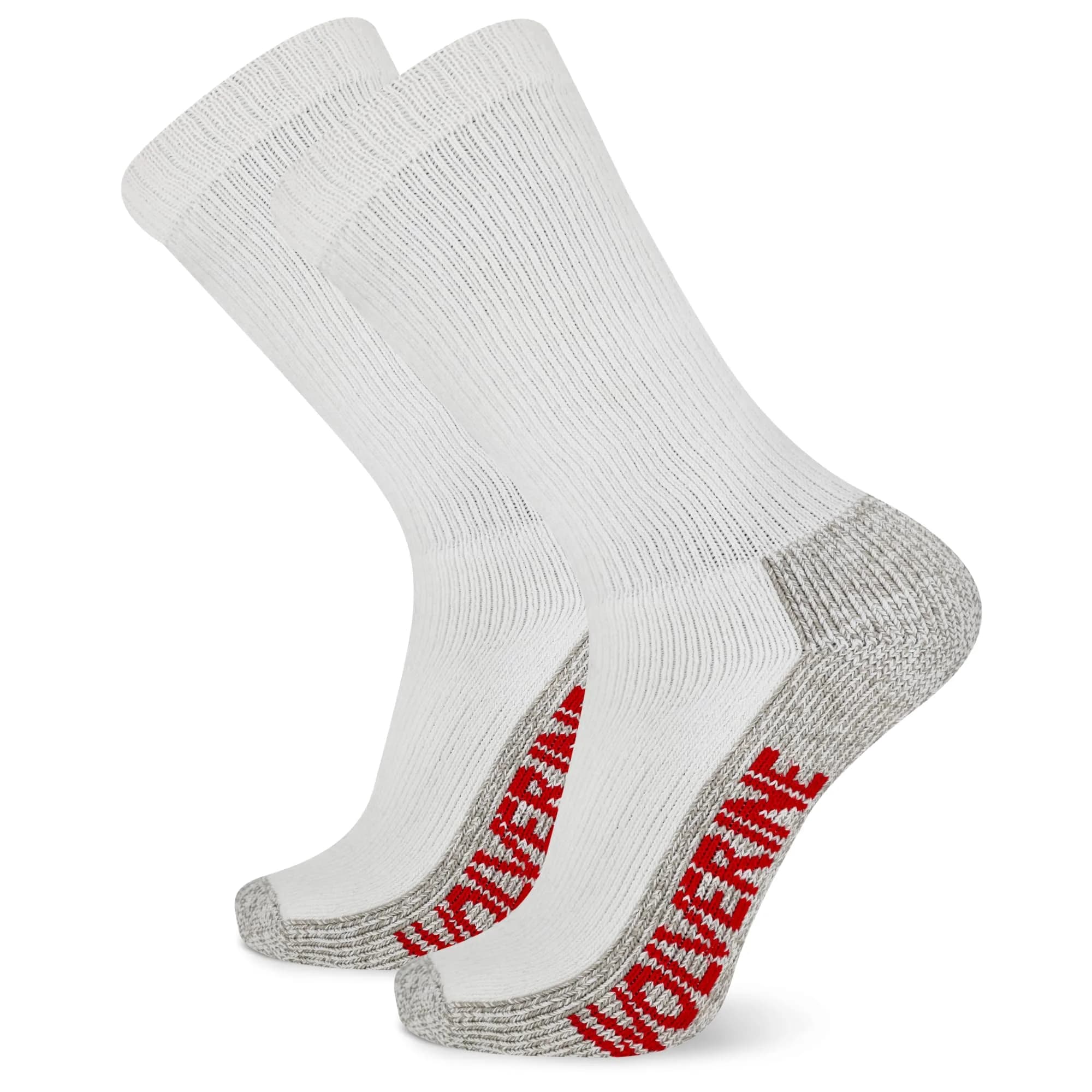 Wolverine Men's Steel Toe Cotton Durable Cushioning Boot Crew Socks, 2 Pair | Full Cushion, Reinforced Toe & Stay-Up Top — 7-12