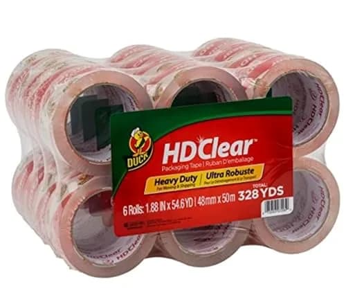 Duck HD Clear Packing Tape Refills - 24 Rolls, 1.88 In. x 54.6 Yds. | Heavy Duty Shipping Tape with Acrylic Adhesive thumbnail 1
