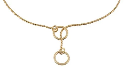 alvalley Metal Chain Dog Show Collar - Brass Snake Chain, 18" | Adjustable for All Dog Sizes thumbnail 2