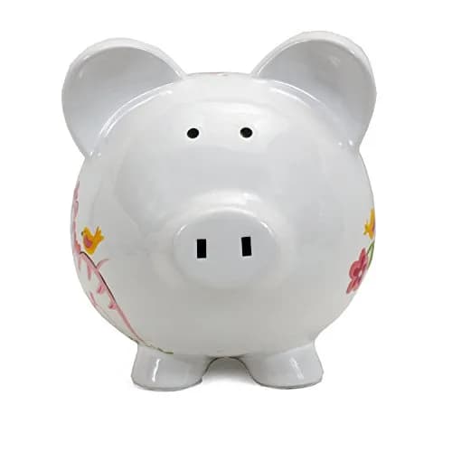 Child to Cherish Ceramic Piggy Bank for Girls, Jungle Jill | Hand Painted, Unique Design, 8" Long, 7" Round thumbnail 3