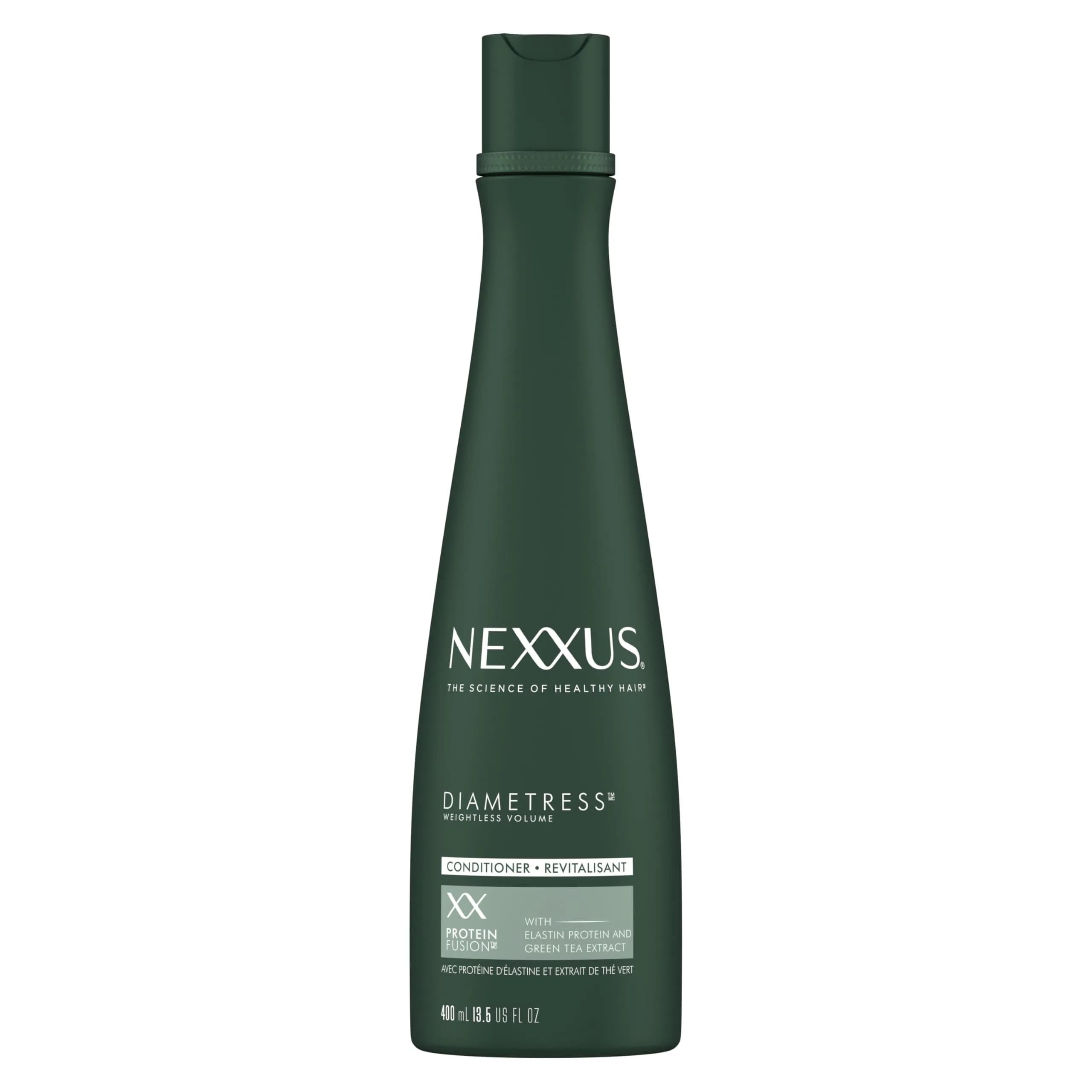 Nexxus Diametress Volumizing Conditioner for Fine and Flat Hair 399ml (13.5 Fl Oz) | Salon-Crafted Lightweight Moisture — Dark Green