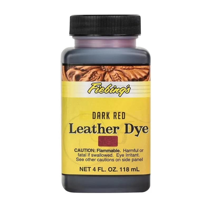 Fiebing's Leather Dye - Dark Red 118ml (4 fl oz) | Alcohol-Based Penetrating Dye for Leather & Wood - main product image