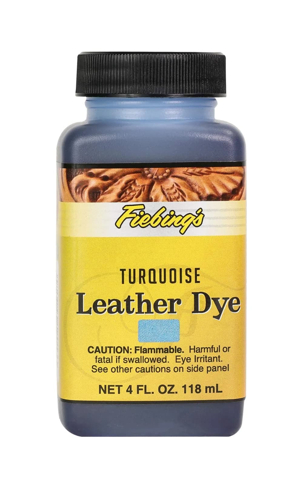 Fiebing's Leather Dye 118ml (4 fl oz) - Vibrant Turquoise Alcohol-Based Penetrating Dye for Leather & Wood - main product image