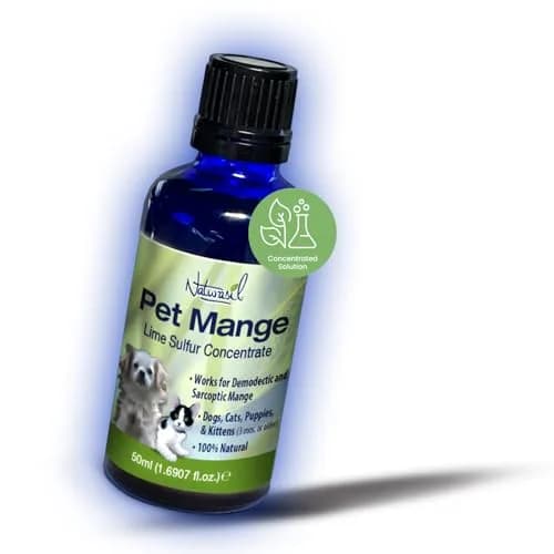 Naturasil Mange Treatment Dogs & Cats | Natural Lime Sulfur Dip 50 mL for Animal Mange thumbnail 1