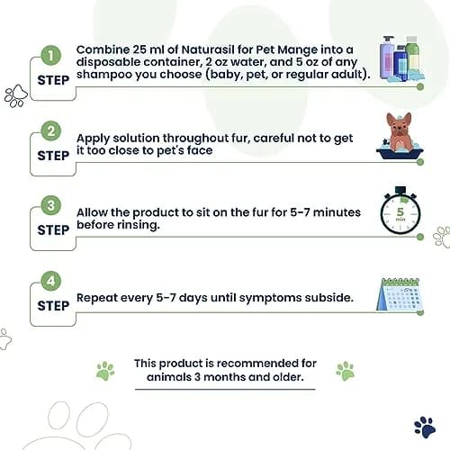Naturasil Mange Treatment Dogs & Cats | Natural Lime Sulfur Dip 50 mL for Animal Mange thumbnail 5