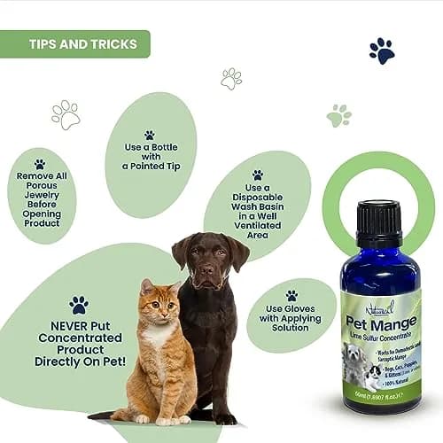 Naturasil Mange Treatment Dogs & Cats | Natural Lime Sulfur Dip 50 mL for Animal Mange thumbnail 7